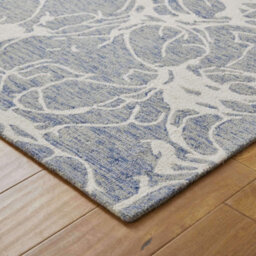 Melrose 100% Wool Made Blue Ivory Contemporary Design X-Large Indoor Area Rug 200/285Cm - thumbnail 4