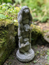 Stack Of 3 Wise Monkeys Garden Ornament - thumbnail 6