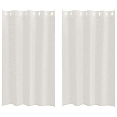 Berkfield Modern Curtains With Curtains 2 Pcs Cream 140 X 175 Cm Polyester