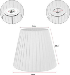 White  Fabric Coolie Lampshade 28Cm With Premium Quality Free A60 Led Bulb - thumbnail 3