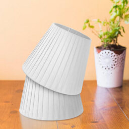White  Fabric Coolie Lampshade 28Cm With Premium Quality Free A60 Led Bulb - thumbnail 2