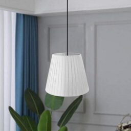 White  Fabric Coolie Lampshade 28Cm With Premium Quality Free A60 Led Bulb - thumbnail 7