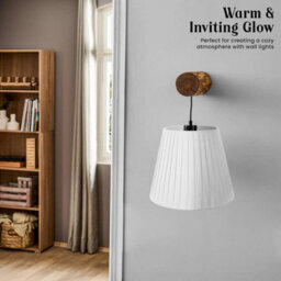 White  Fabric Coolie Lampshade 28Cm With Premium Quality Free A60 Led Bulb - thumbnail 6