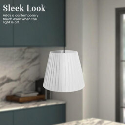 White  Fabric Coolie Lampshade 28Cm With Premium Quality Free A60 Led Bulb - thumbnail 8