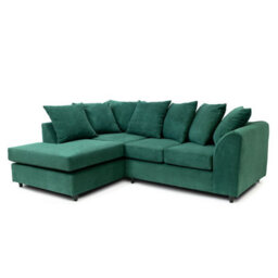 Abakus Direct Jumbo Grid Forest Green Left Facing Corner Sofa Plush Comfort With Deeply Padded Cushions - thumbnail 6