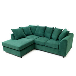 Abakus Direct Jumbo Grid Forest Green Left Facing Corner Sofa Plush Comfort With Deeply Padded Cushions - thumbnail 7