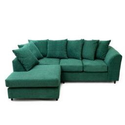 Abakus Direct Jumbo Grid Forest Green Left Facing Corner Sofa Plush Comfort With Deeply Padded Cushions - thumbnail 8