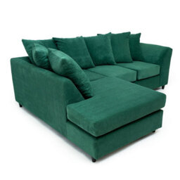 Abakus Direct Jumbo Grid Forest Green Left Facing Corner Sofa Plush Comfort With Deeply Padded Cushions - thumbnail 9