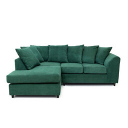 Abakus Direct Jumbo Grid Forest Green Left Facing Corner Sofa Plush Comfort With Deeply Padded Cushions - thumbnail 5