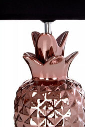 Orsina Pineapple Table Lamp, Copper-Toned Ceramic Base With Textured Pineapple Design, Cream Fabric Shade For Warm - thumbnail 2