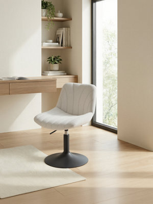 Vasagle Dressing Table Chair, Height-Adjustable Swivel Stool With Backrest, White - image 1