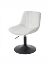 Vasagle Dressing Table Chair, Height-Adjustable Swivel Stool With Backrest, White - thumbnail 3