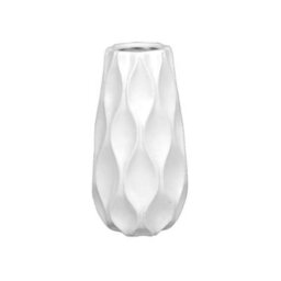 Ceramic Wave Vase Small - White - thumbnail 1