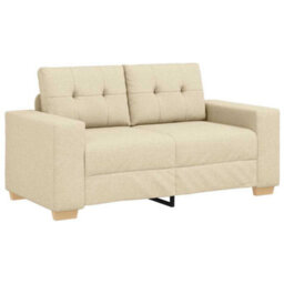 Vidaxl Sofa Set With Cushion With Pillow Cream Fabric - thumbnail 4
