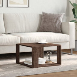 Berkfield Coffee Table Brown Oak 51.5X51.5X30 Cm Engineered Wood - thumbnail 3