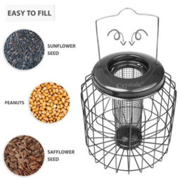 Heavy Duty Hanging Bird Feeder For Peanuts & Fat Balls Garden Wildlife Feed Station - thumbnail 6