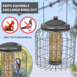 Heavy Duty Hanging Bird Feeder For Peanuts & Fat Balls Garden Wildlife Feed Station - thumbnail 4