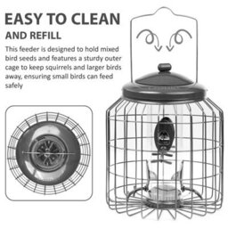 Heavy Duty Hanging Bird Feeder For Peanuts & Fat Balls Garden Wildlife Feed Station - thumbnail 2