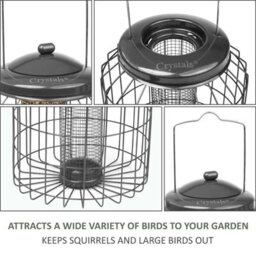 Heavy Duty Hanging Bird Feeder For Peanuts & Fat Balls Garden Wildlife Feed Station - thumbnail 3