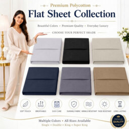 Ameha Black Cotton Sheet Wrinkle & Shrinkage Resistant Flat Bed Sheet Double 225X275Cm, Breathable Hotel Quality Bedding Sheet - thumbnail 8