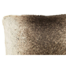 Orsina Lamina Mocha Ombre Rectangular Faux Fur Cushion, Luxe Feather-Filled Throw Pillow With Faux-Suede Reverse - thumbnail 4