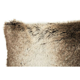 Orsina Lamina Mocha Ombre Rectangular Faux Fur Cushion, Luxe Feather-Filled Throw Pillow With Faux-Suede Reverse - thumbnail 5