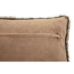 Orsina Lamina Mocha Ombre Rectangular Faux Fur Cushion, Luxe Feather-Filled Throw Pillow With Faux-Suede Reverse - thumbnail 7