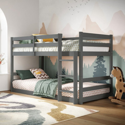 Flair Shasha Low Wooden Bunk Bed - Grey - image 1