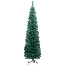 Berkfield Slim Artificial Christmas Tree With Stand Green 240 Cm Pvc - thumbnail 2