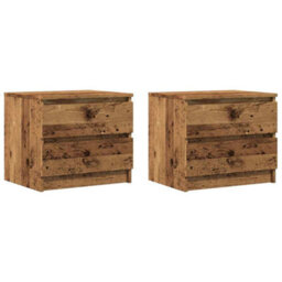 Berkfield Bedside Cabinets 2 Pcs Old Wood 50X40X43.5 Cm Engineered Wood - thumbnail 2
