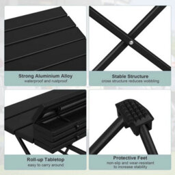 Folding Aluminium Camping Table Portable Outdoor Picnic Camping Garden Table - thumbnail 4