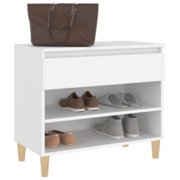 Berkfield Elegant Shoe Cabinet White 70X36X60 Cm Engineered Wood - thumbnail 4