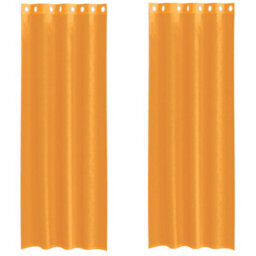 Berkfield Voile Curtains With Grommets 2 Pcs Orange 140X260 Cm - thumbnail 2