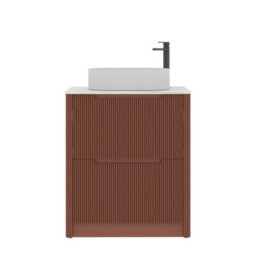 Royal Bathrooms Avenza 600mm Terracotta Clay Floor Standing Countertop Bathroom Vanity Unit 2 Drawer With Lyon Basin - thumbnail 6