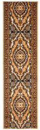 Bravich Beige Traditional Medallion Hard Wearing Runner Mat - Texas - 60X720Cm (2'x24') - thumbnail 5
