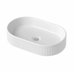 Aveli 800mm Countertop Bathroom Vanity Unit Basin Sink Wall Hung Soft Close Fluted Oak - thumbnail 4