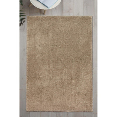 Melrose Plain Brown Anti Slip Washable Large Area Rug Mat 150/200Cm - image 1