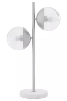 Orsina Versatile Chrome Finish Two Shade Table Lamp, Minimalist Design Bedside Lamp, Handcrafted Lamp On A Table - image 1
