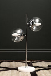 Orsina Versatile Chrome Finish Two Shade Table Lamp, Minimalist Design Bedside Lamp, Handcrafted Lamp On A Table - thumbnail 5