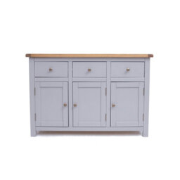 Cabinet Bits Mirano Grey 3 Drawer 3 Door Sideboard Brass Knob - thumbnail 2