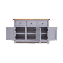 Cabinet Bits Mirano Grey 3 Drawer 3 Door Sideboard Brass Knob - thumbnail 4