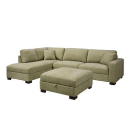Home Detail Tate Left-Hand Facing Corner Sofa With Storage Footstool, Sage Green Chenille - thumbnail 2