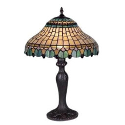"Belofay Stained Glass Handmade Peacock Tiffany Vintage Bedside Table Lamps For Living Room 12"" Wide, 18"" Height" - thumbnail 1
