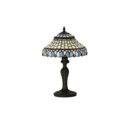 "Belofay Stained Glass Handmade Peacock Tiffany Vintage Bedside Table Lamps For Living Room 12"" Wide, 18"" Height" - thumbnail 2