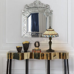 "Belofay Stained Glass Handmade Peacock Tiffany Vintage Bedside Table Lamps For Living Room 12"" Wide, 18"" Height" - thumbnail 5