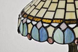"Belofay Stained Glass Handmade Peacock Tiffany Vintage Bedside Table Lamps For Living Room 12"" Wide, 18"" Height" - thumbnail 4