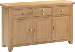 Seconique Windsor 3 Door 3 Drawer Sideboard Natural Oak Fully Assembled - thumbnail 3