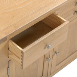 Seconique Windsor 3 Door 3 Drawer Sideboard Natural Oak Fully Assembled - thumbnail 2