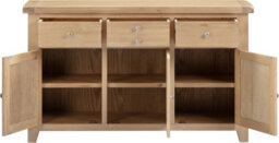 Seconique Windsor 3 Door 3 Drawer Sideboard Natural Oak Fully Assembled - thumbnail 4