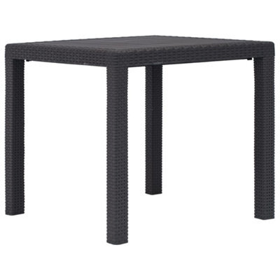 Berkfield Garden Table Brown 79X79X72 Cm Plastic Rattan Look - image 1